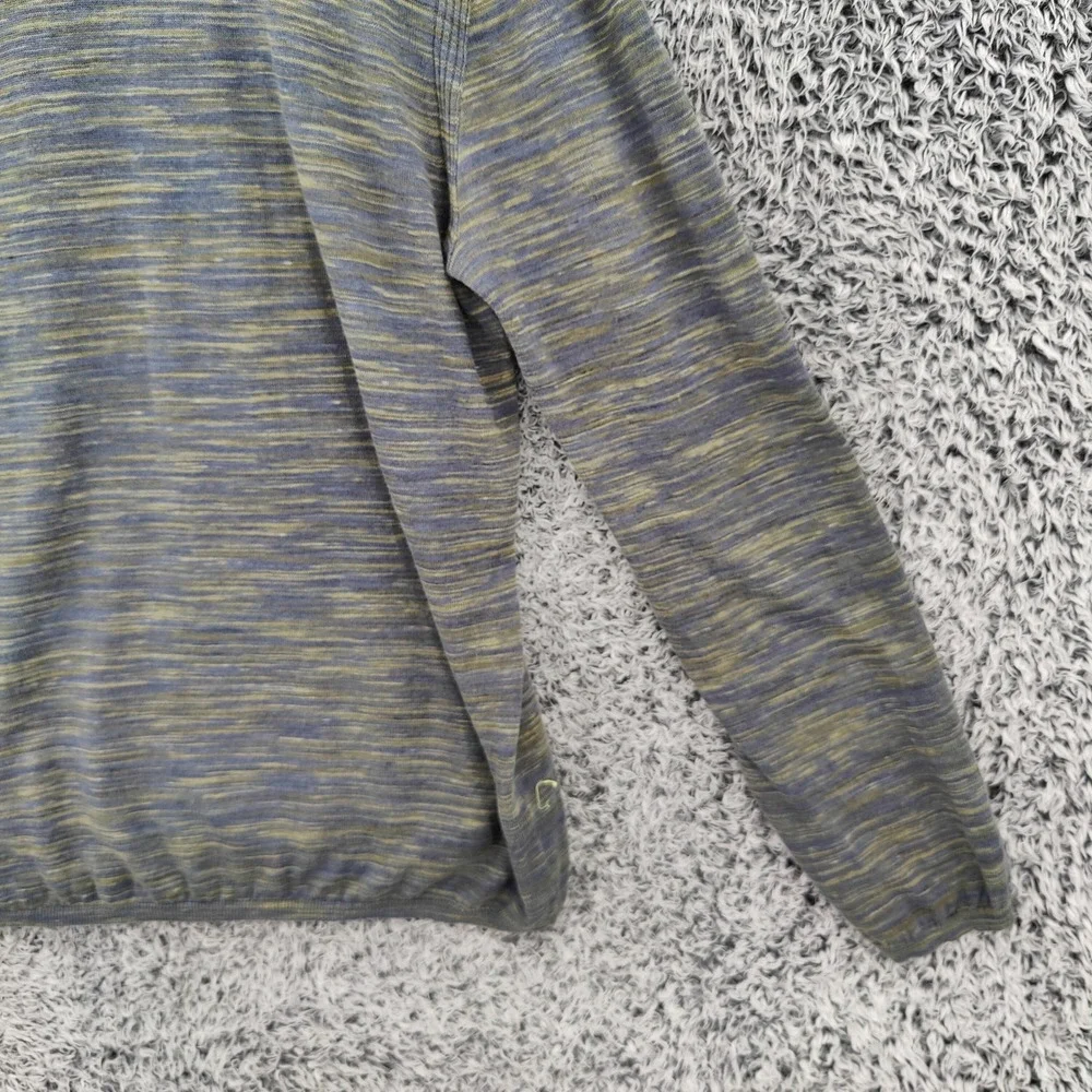 John Varvatos Men Minimalist Linen Cotton Sweater XL Blue Green Space Dye Marled